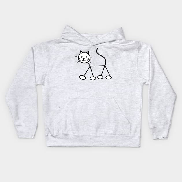 Stick Cat Kids Hoodie by Michelle Le Grand